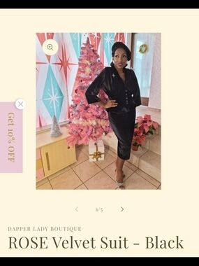 ROSE Velvet Blazer & Skirt Suit - Black